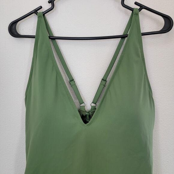 TA3 Swim Hi Cut Plungey Green Size 3X RL 2.0 Regular‎ Length Cinching Hour Glass - Picture 3 of 11
